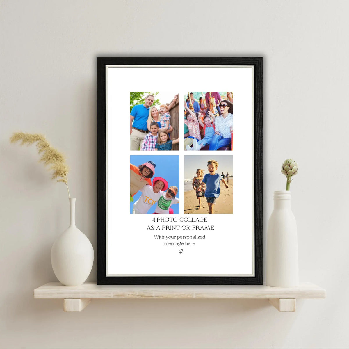 Personalised 4 Photo Collage Print & Frame – Custom Photo Gift