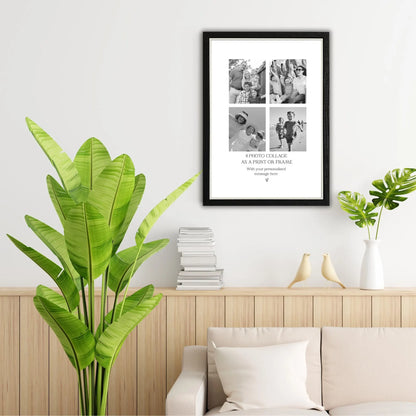 Personalised 4 Photo Collage Print & Frame – Custom Photo Gift