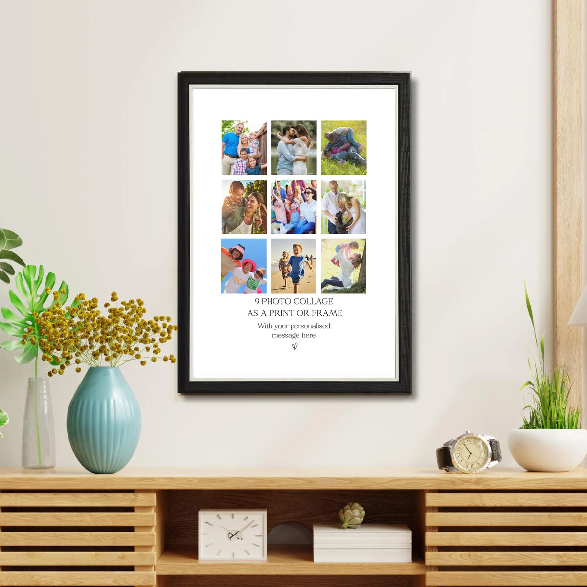 Personalised 9 Photo Collage Print & Frame – Custom Photo Gift