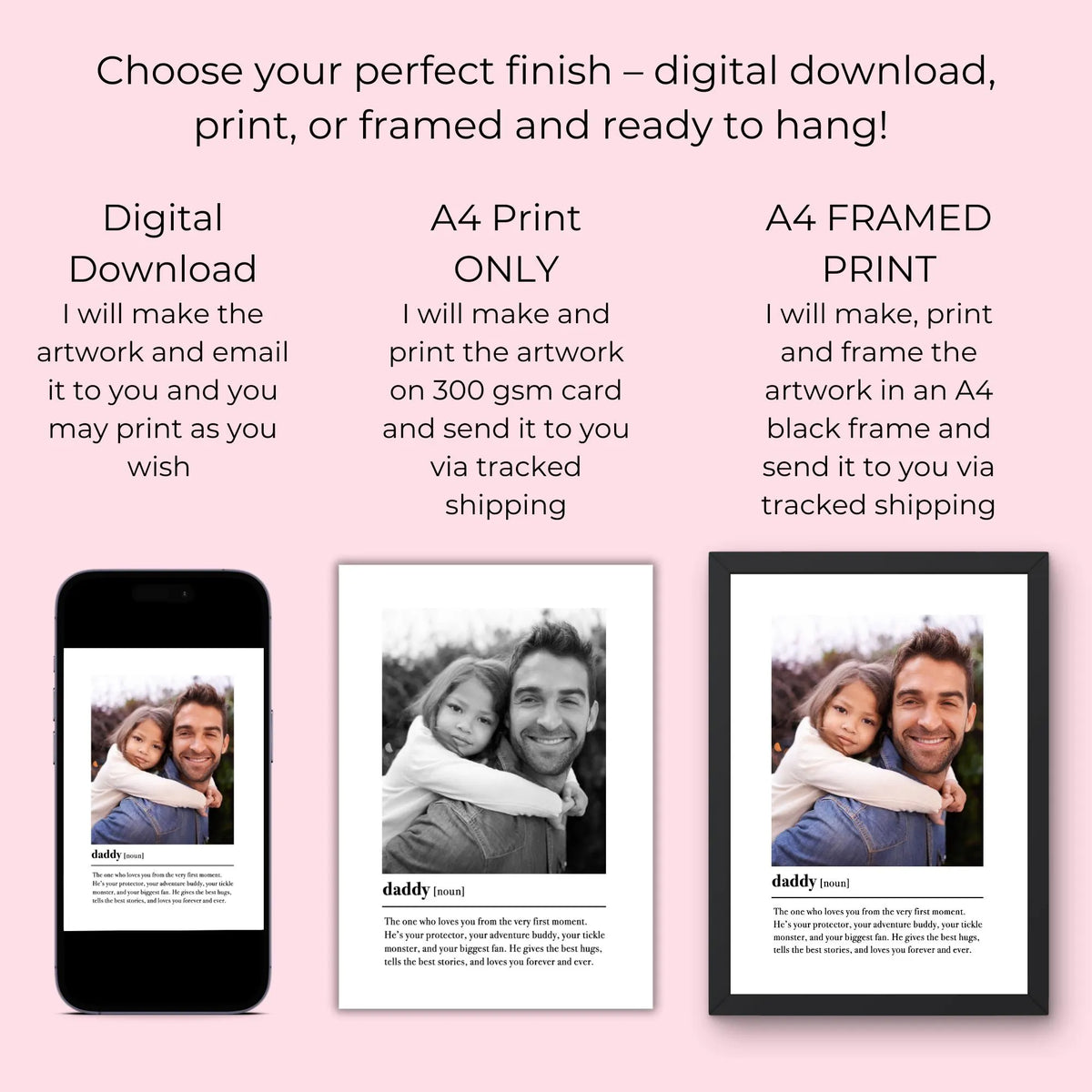 Daddy Definition Print & Frame – Father's Day Gift for Dad