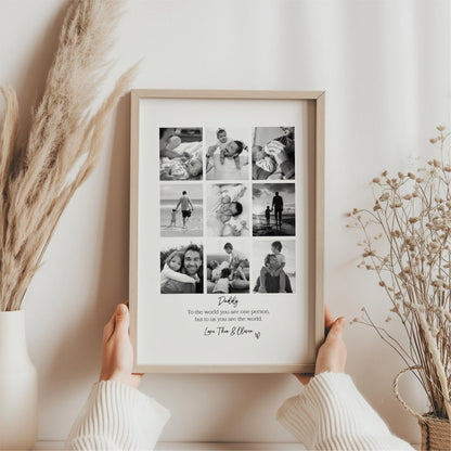 Personalised Daddy 9 Photo Collage Print & Frame – Father's Day Gift