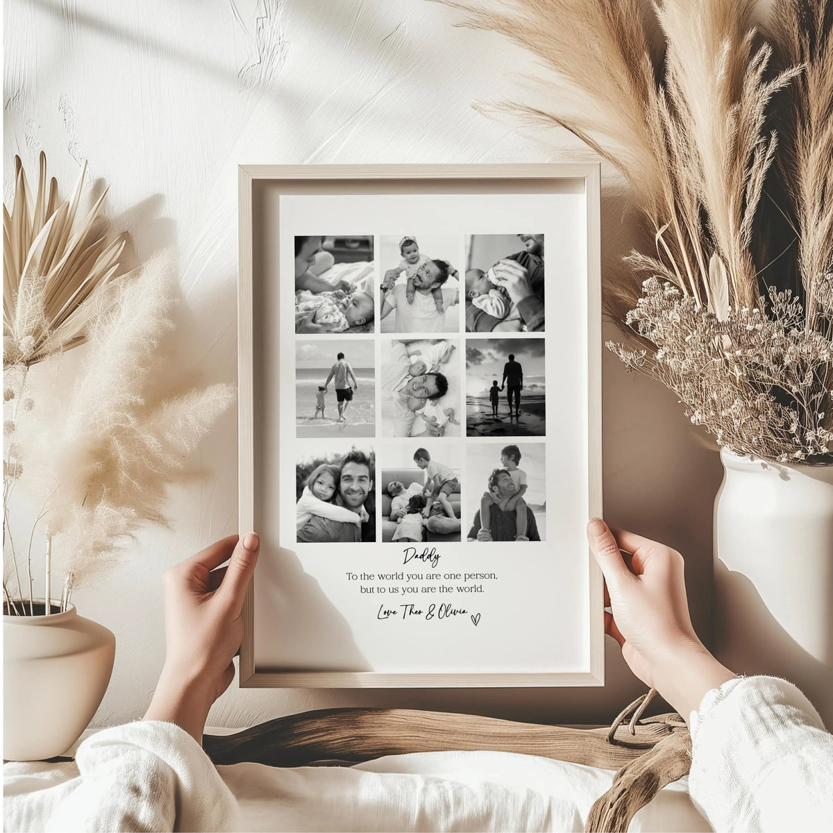 Personalised Daddy 9 Photo Collage Print & Frame – Father's Day Gift
