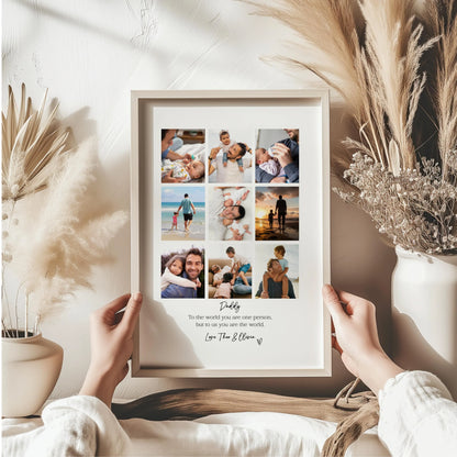 Personalised Daddy 9 Photo Collage Print & Frame – Father's Day Gift