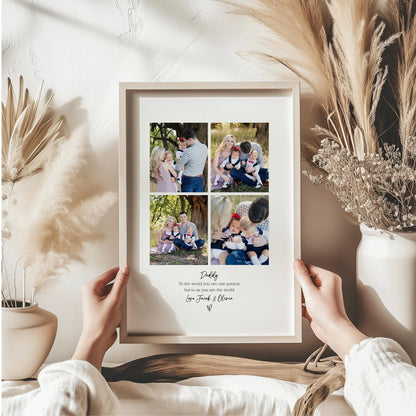 Personalised Daddy 4 Photo Collage Print & Frame – Father's Day Gift