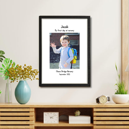 Personalised First Day at Nursery Photo Frame – Nursery Keepsake Gift
