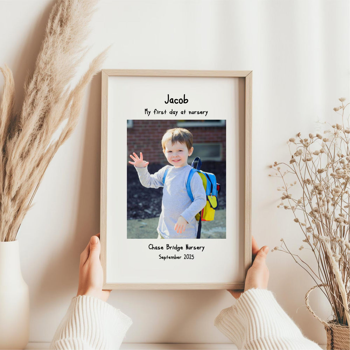 Personalised First Day at Nursery Photo Frame – Nursery Keepsake Gift