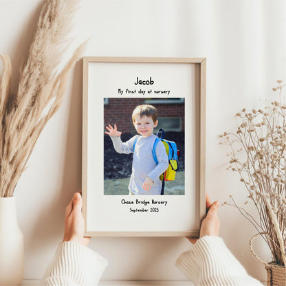 Personalised First Day at Nursery Photo Frame – Nursery Keepsake Gift