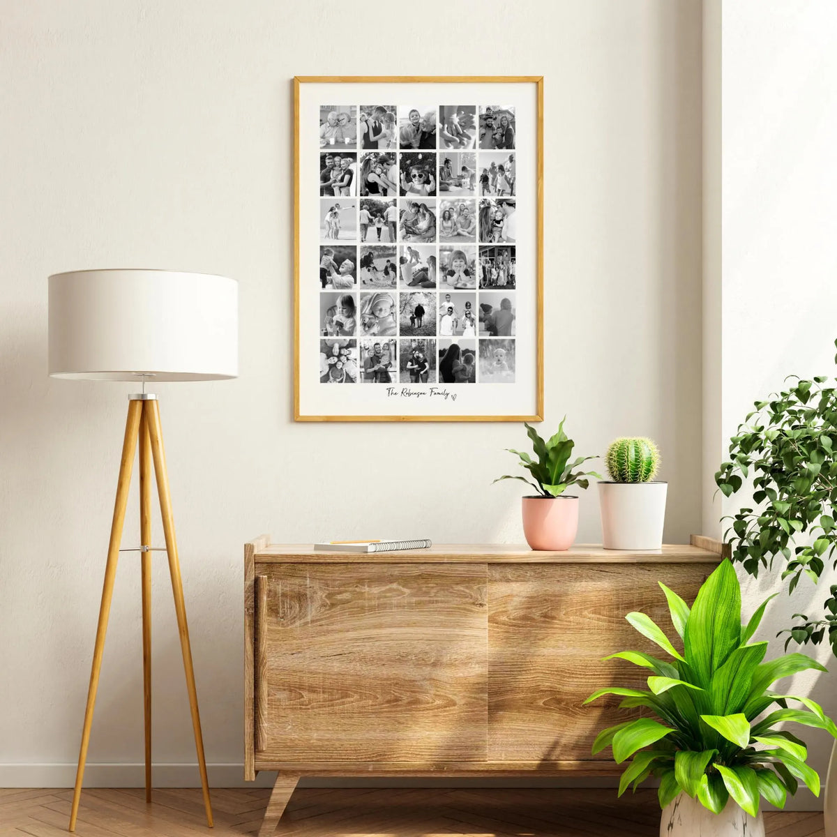 Personalised 30 Photo Collage Print & Frame – Custom Photo Gift