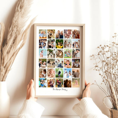 Personalised 30 Photo Collage Print & Frame – Custom Photo Gift