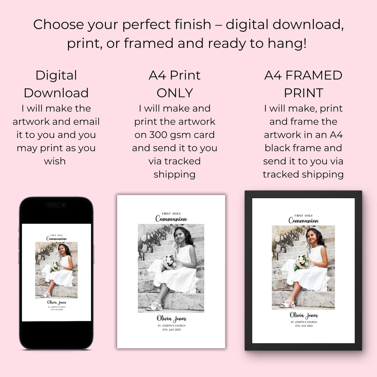Personalised First Holy Communion Photo Frame – Communion Keepsake Gift