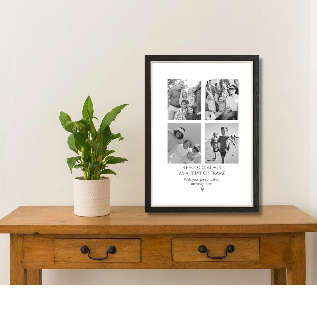 Personalised 4 Photo Collage Print & Frame – Custom Photo Gift