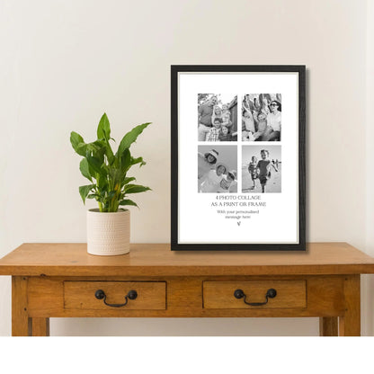 Personalised 4 Photo Collage Print & Frame – Custom Photo Gift