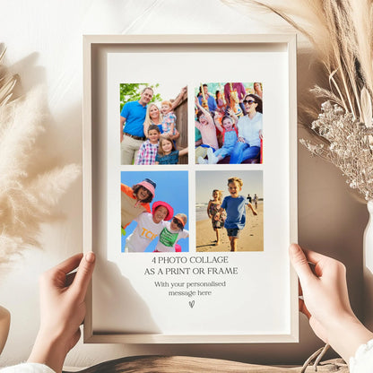 Personalised 4 Photo Collage Print & Frame – Custom Photo Gift