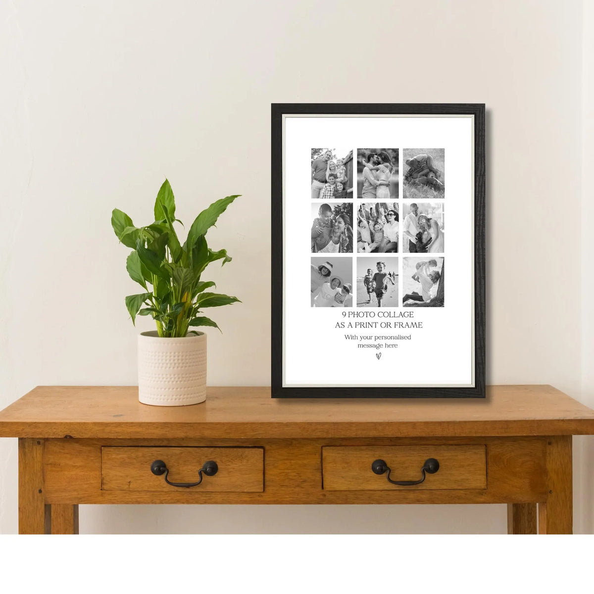 Personalised 9 Photo Collage Print & Frame – Custom Photo Gift
