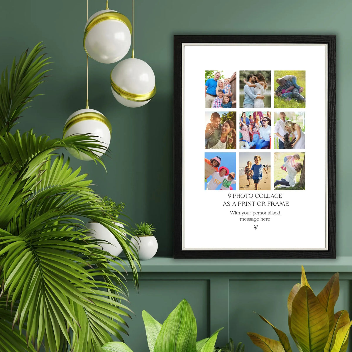 Personalised 9 Photo Collage Print & Frame – Custom Photo Gift