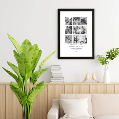 Personalised 9 Photo Collage Print & Frame – Custom Photo Gift
