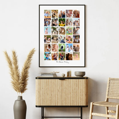 Personalised 30 Photo Collage Print & Frame – Custom Photo Gift