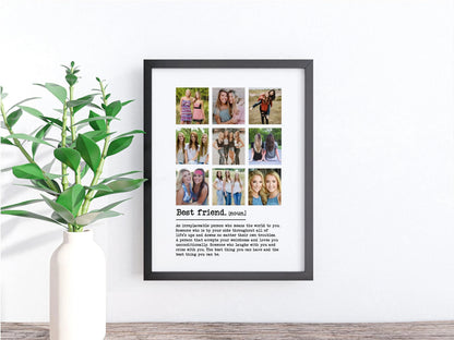 Personalised Best Friend Definition Photo Frame – 9 Photo Collage
