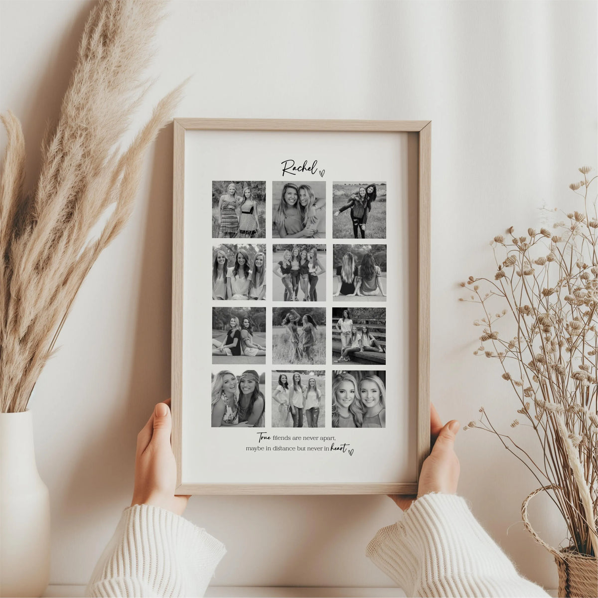 Personalised Friends 12 Photo Collage Print & Frame