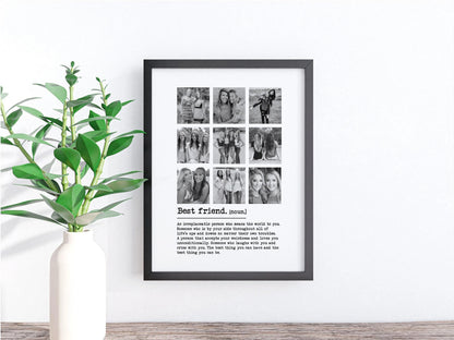 Personalised Best Friend Definition Photo Frame – 9 Photo Collage
