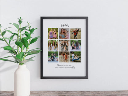 Personalised Friends 9 Photo Collage Print & Frame – Best Friend Gift