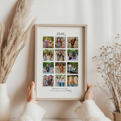 Personalised Friends 12 Photo Collage Print & Frame