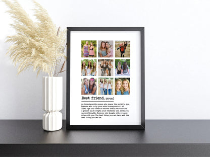 Personalised Best Friend Definition Photo Frame – 9 Photo Collage