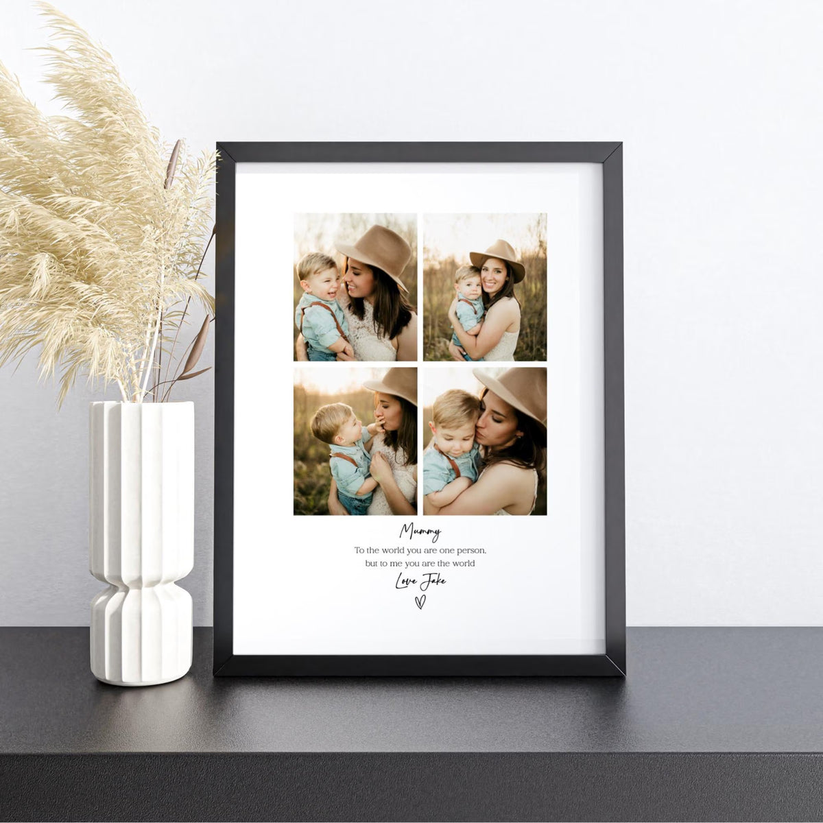 Personalised Mummy 4 Photo Collage Print & Frame – Mother's Day Gift