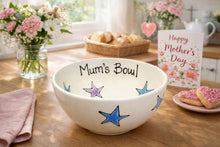 Load image into Gallery viewer, Personalised Ceramic Bowl – Hand Painted Hearts, Stars, Flowers or Spots