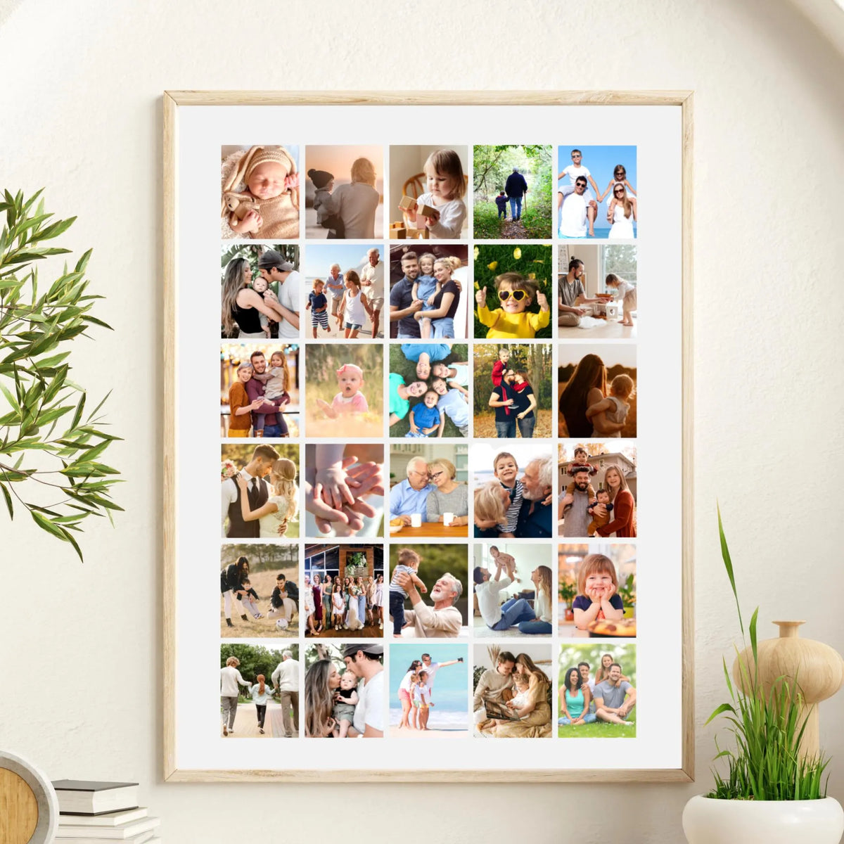 Personalised 30 Photo Collage Print & Frame – Custom Photo Gift