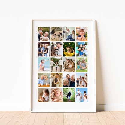 Personalised 20 Photo Collage Print & Frame – Custom Photo Gift