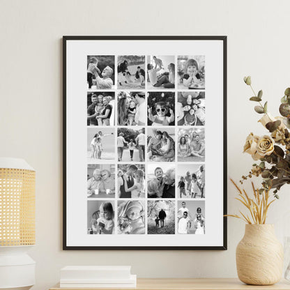 Personalised 20 Photo Collage Print & Frame – Custom Photo Gift