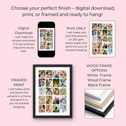 Personalised 20 Photo Collage Print & Frame – Custom Photo Gift