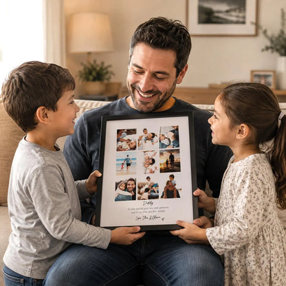 Personalised Daddy 9 Photo Collage Print & Frame – Father's Day Gift