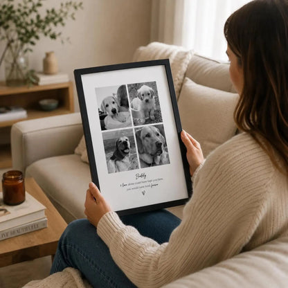 Personalised Pet Memorial Photo Frame & Print – 4 Photos
