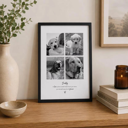 Personalised Pet Memorial Photo Frame & Print – 4 Photos
