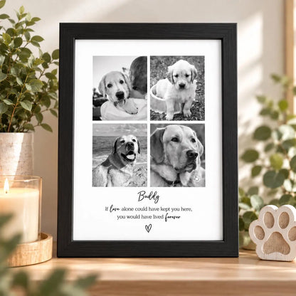 Personalised Pet Memorial Photo Frame & Print – 4 Photos