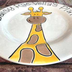 9005 - Personalised Hand Painted Ceramic Giraffe Plate