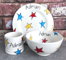 Load image into Gallery viewer, 9008 - Personalised Hand Painted Ceramic Plate, Bowl &amp; Mug Set