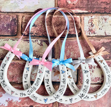 Load image into Gallery viewer, 9015 - Personalised Hand Painted Ceramic Renewal Vows Horseshoe