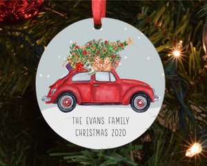 Christmas Tree Decoration - Traditional Car with Tree