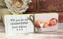 Load image into Gallery viewer, 1100 - Will you be my Godmother/Godfather Gift Photoblock