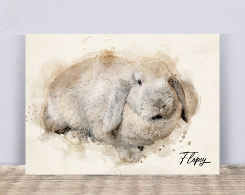 4004 - Custom Rabbit Watercolour Canvas
