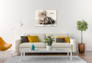 4002 - Custom Cat Watercolour Canvas