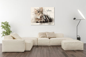 4002 - Custom Cat Watercolour Canvas