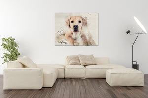 4001 - Custom Dog Watercolour Canvas Print