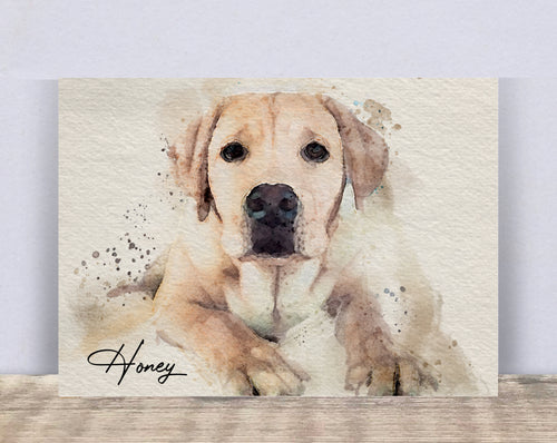 4001 - Custom Dog Watercolour Canvas Print