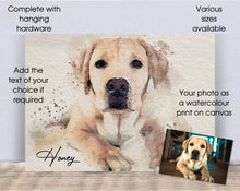 Load image into Gallery viewer, 4001 - Custom Dog Watercolour Canvas Print