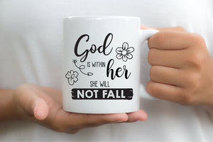 7021 - God is within her she will not fall Mug